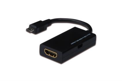 EDNET USB 2.0 HighSpeed MHL Adapter Cable microUSB B (plug)/HDMI A (jack) 0,15m