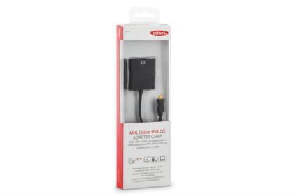 EDNET USB 2.0 HighSpeed MHL Adapter Cable microUSB B (plug)/DSUB15 (jack) 0,2m