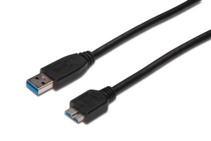 ASSMANN USB 3.0 SuperSpeed Connection Cable USB A M(plug)/microUSB B M(plug) 1m