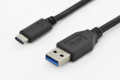 ASSMANN USB 3.0 SuperSpeed Connection Cable USB A M (plug)/USB C M (plug) 1m bla