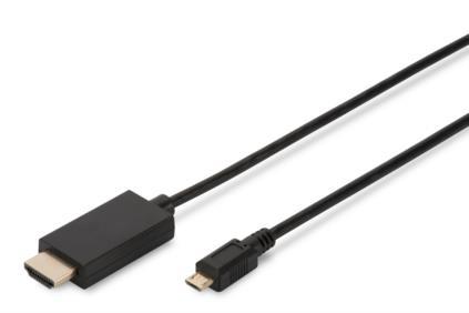 ASSMANN USB 2.0 HighSpeed MHL Adapter Cable microUSB B M(plug)/HDMI A M(plug) 1m