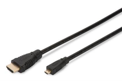 ASSMANN HDMI 2.0 HighSpeed w/Ethernetem Cable HDMI A M (plug)/microHDMI D 1m