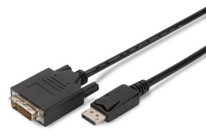 ASSMANN Displayport 1.1a Adapter Cable DP M(plug)/DVI-D (24+1) M(plug) 1m black