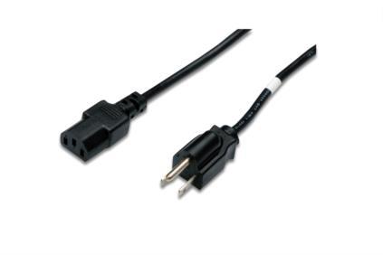 ASSMANN Power Cord Connection Cable US plug M (plug)/IEC C13 F (jack) 1,8m black