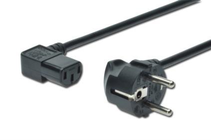 ASSMANN Power Cable Schuko angled M (plug)/IEC C13 angled F (jack) 1,8m black