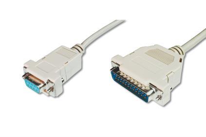 ASSMANN LPT Connection Cable DSUB25 M(plug)/Centronics (36pin) M(plug) 5,0m grey
