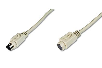 ASSMANN PS2 Extension cable miniDIN6 M (plug)/miniDIN6 F (jack) 2m grey