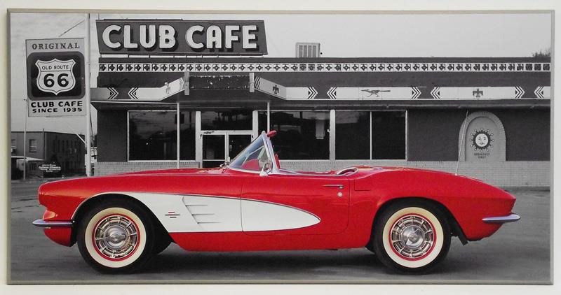 1961 Chevrolet Corvette at Club Cafe on Route 66, 101X51