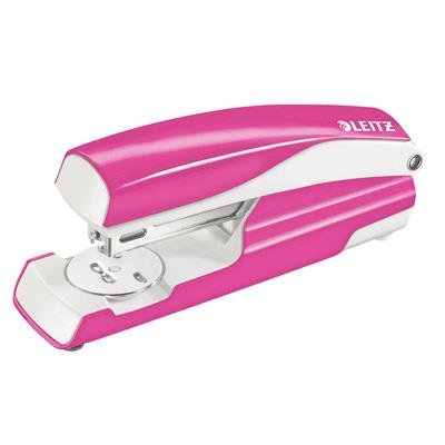 Stapler: medium size, metal, Leitz, metallic pink, 10-year warranty, 30 sheets