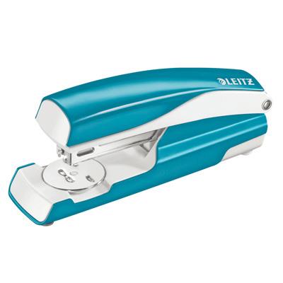 Stapler: medium size, metal, Leitz, metallic blue, 10-year warranty, 30 sheets
