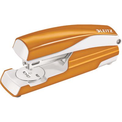 Stapler: medium size, metal, Leitz, metallic orange, 10-year warranty, 30 sheets