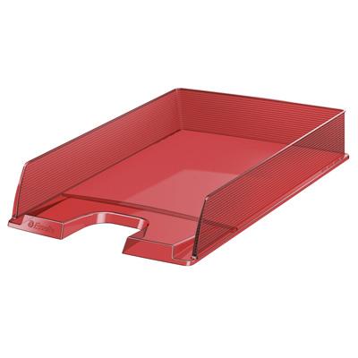 Letter tray: Europost SOLEA, transparent red