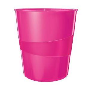 Wastebin: 15l Leitz WOW, pink metallic