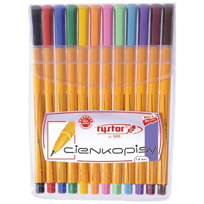 PACKAGE of 12 pcs Fineliner: RC-04 Rystor, case, mix