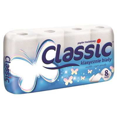 Toilet paper: Classic, Classic White, 8 rolls