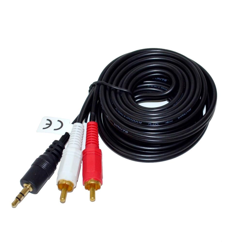 Vakoss Audio cable minijack 3,5mm -> 2x RCA M (CINCH) 2m TC-A740K black