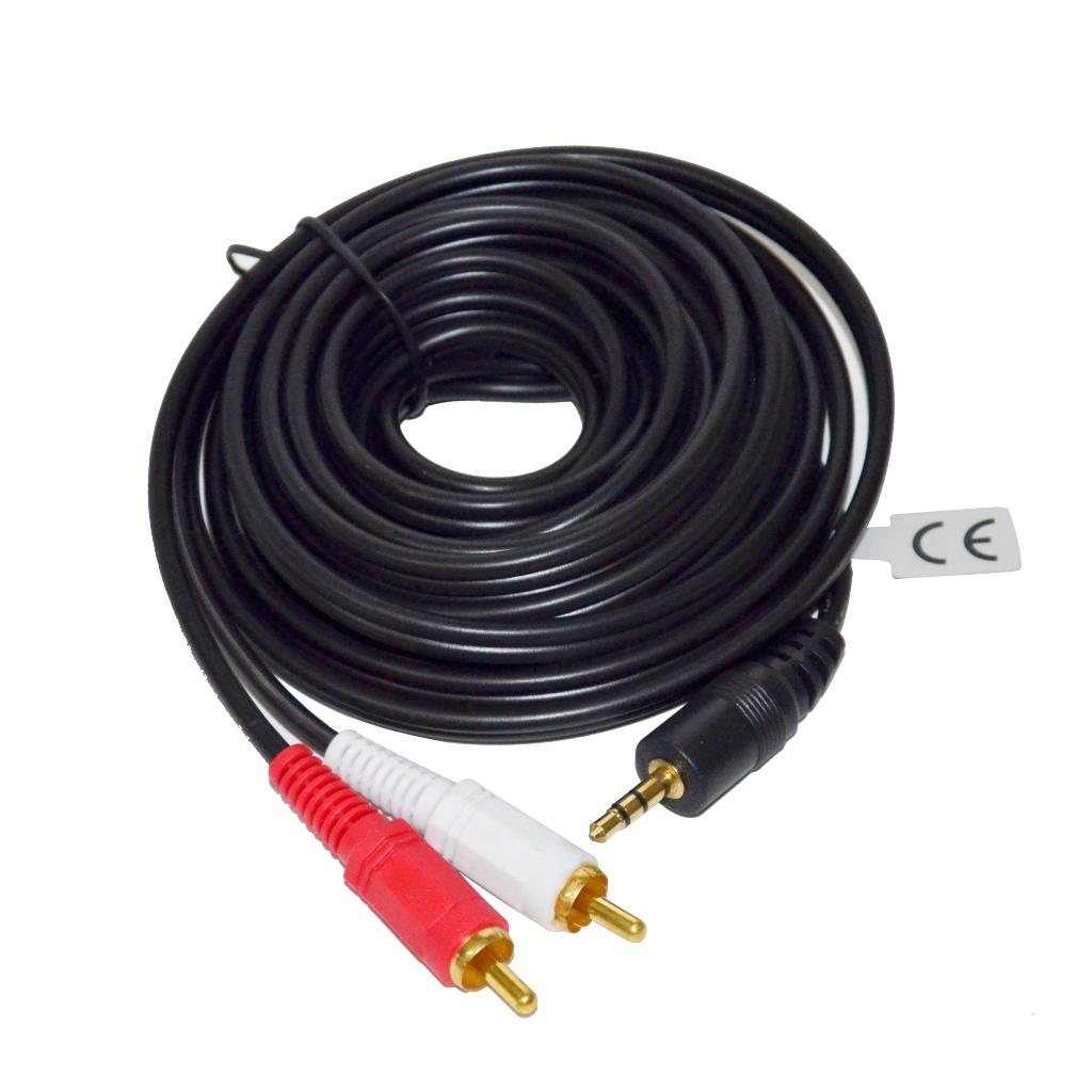 Vakoss Audio cable minijack 3,5mm -> 2x RCA M (CINCH) 5m TC-A749K black