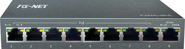 TG-Net Switch 9 10/100BaseT Ports (8 PoE, 2A)