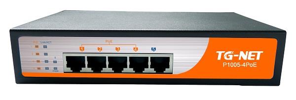 TG-Net Switch 5 10/100BaseT Ports (4 PoE, 65W)