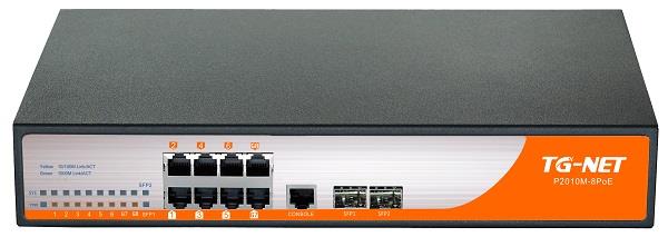 TG-Net Managed Switch 8 10/100BaseT Ports (8PoE, 2SFP, 150W)