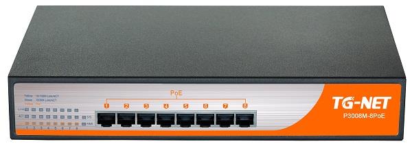 TG-Net GbE Managed Switch 8 1000BaseT Ports (8 PoE, 150W)
