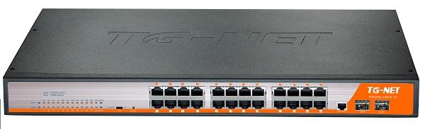 TG-Net GbE Managed Switch 24 1000BaseT Ports, 2 1000BaseX SFP (24 PoE, 450W)