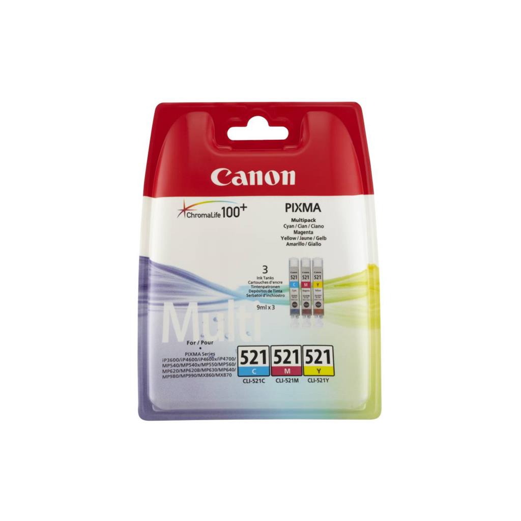 Inkoust Canon CLI521 (CLI-521) Pack CMY | IP3600/IP4600/MP540/620/630/980