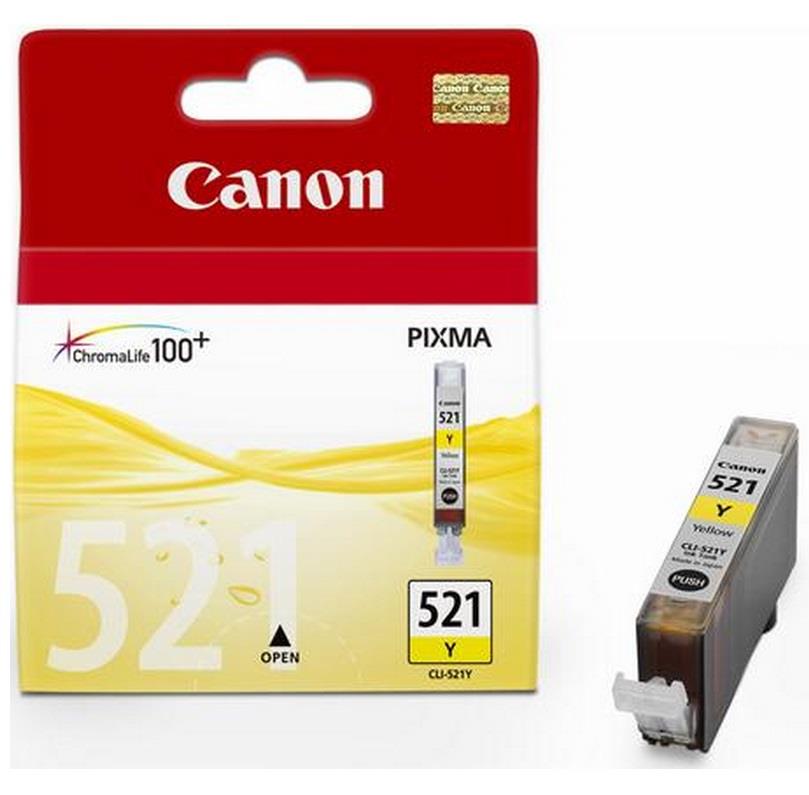 Inkoust Canon CLI521Y yellow blister se zabezpeÄenÃ­m | iP3600/iP4600/MP540/MP620