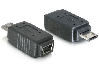 Delock adaptÃ©r USB mini samice -> USB mikro samec poniklovanÃ½