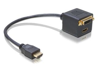 Delock adaptÃ©r HDMI(M)->HDMI(F)+DVI(F)