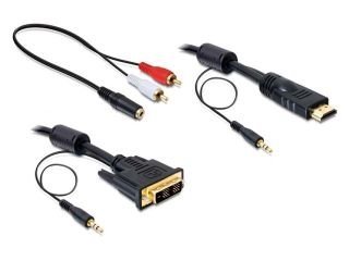 Delock kabel DVI(M) -> HDMI(M) 2m + Audio (Jack 3,5mm)