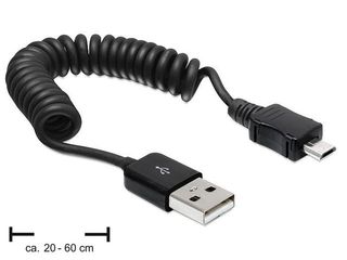 Delock USB 2.0 kabel AM-BM micro kroucenÃ½ 20-60cm
