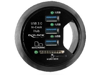 Delock StolnÃ­ Hub 3 Port USB 3.0 + 2 Slot SD ÄteÄka karet