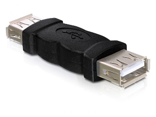 Delock adaptÃ©r USB-A samice > USB-A samice, ÄernÃ½