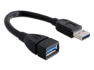 Delock prodluÅ¾ovacÃ­ kabel USB 3.0 A-A 15 cm samec / samice, ÄernÃ½
