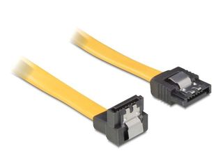 Delock Serial ATA II 50 cm data kabel, kovovÃ© klipy, ÃºhlovÃ½ 90Â°, Å¾lutÃ½