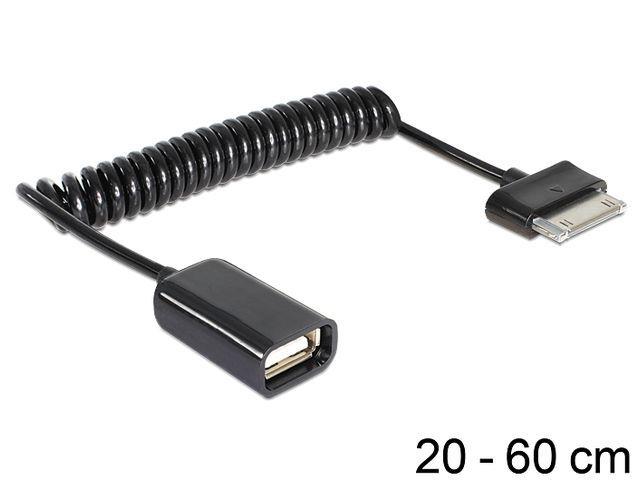 Delock kabel Samsung 30 pin (M) -> AF USB 2.0 OTG, kroucenÃ½, 20-60 cm