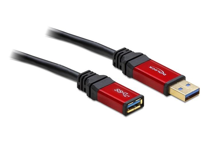 Delock prodluÅ¾ovacÃ­ kabel USB 3.0 AM-AF, 2m, ÄernÃ½, Premium