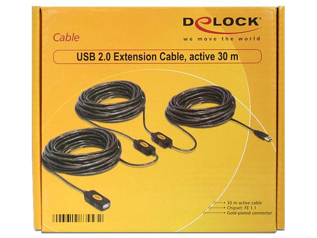 Delock prodluÅ¾ovacÃ­ kabel USB 2.0 A samec-samice 30 m