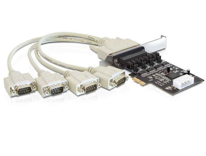 Delock karta PCI Express -> COM 9pin x4 na kabelu + napÃ¡jenÃ­ Molex