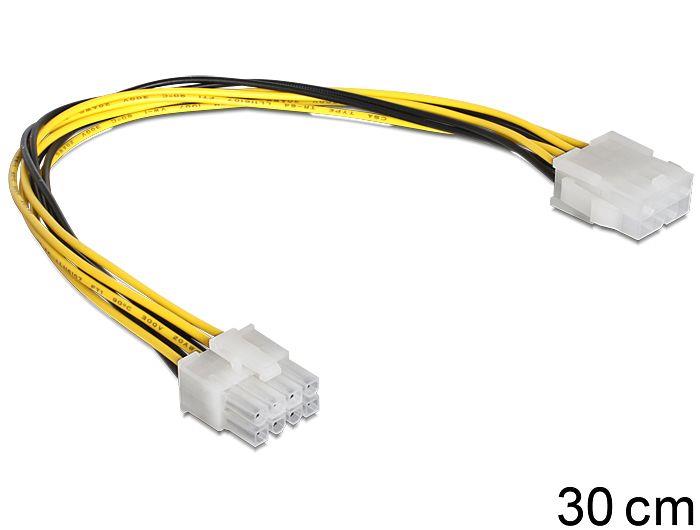 Delock prodluÅ¾ovacÃ­ napÃ¡jecÃ­ kabel 8 pin EPS (M) > (F), 30cm