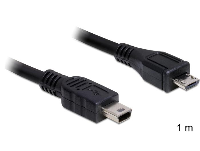 Delock kabel USB micro-BM > USB mini BM, USB 2.0, 1 m