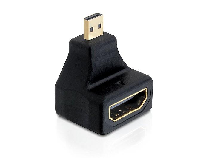 Delock adaptÃ©r High Speed HDMI s Ethernet - micro typ D samec > typ A samice 90Â°