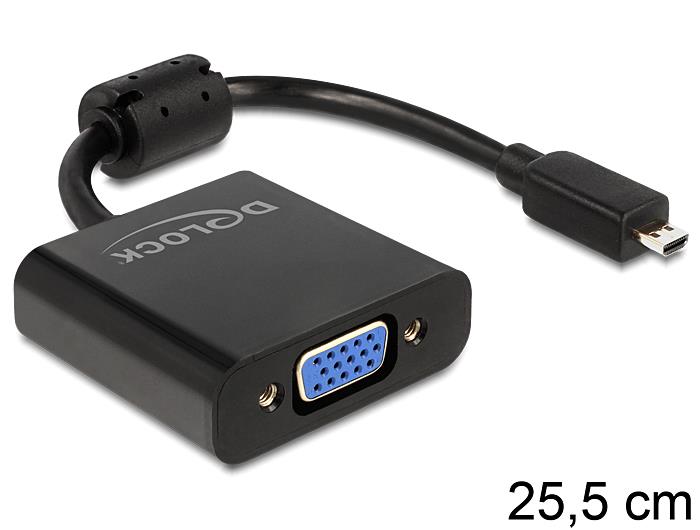 Delock Adapter HDMI-micro D male > VGA female black