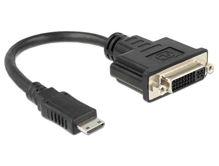 Delock adaptÃ©r HDMI Mini-C (M) > DVI 24+5 (F) 20 cm