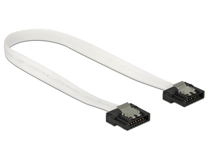 Delock kabel SATA FLEXI 6 Gb/s 20 cm, kov, bÃ­lÃ½
