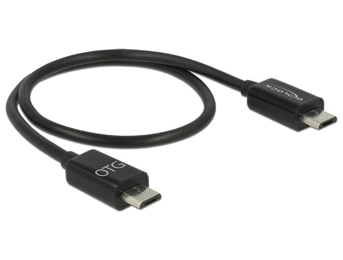 Delock kabel sdÃ­lenÃ­ napÃ¡jenÃ­ Micro USB-B (M) > Micro USB-B (M) OTG
