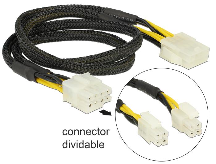 Delock prodluÅ¾ovacÃ­ kabel 8 pin EPS (M) (2 x 4 pin) > 8 pin (F), 44 cm