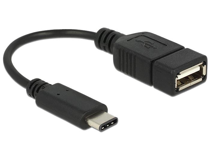 Delock Adapter cable USB Type-Câ¢ 2.0 male > USB 2.0 type A female 15 cm black