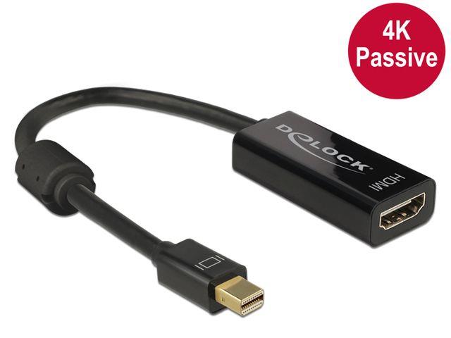 Delock Adapter mini Displayport 1.2 male > HDMI female 4K Passive black